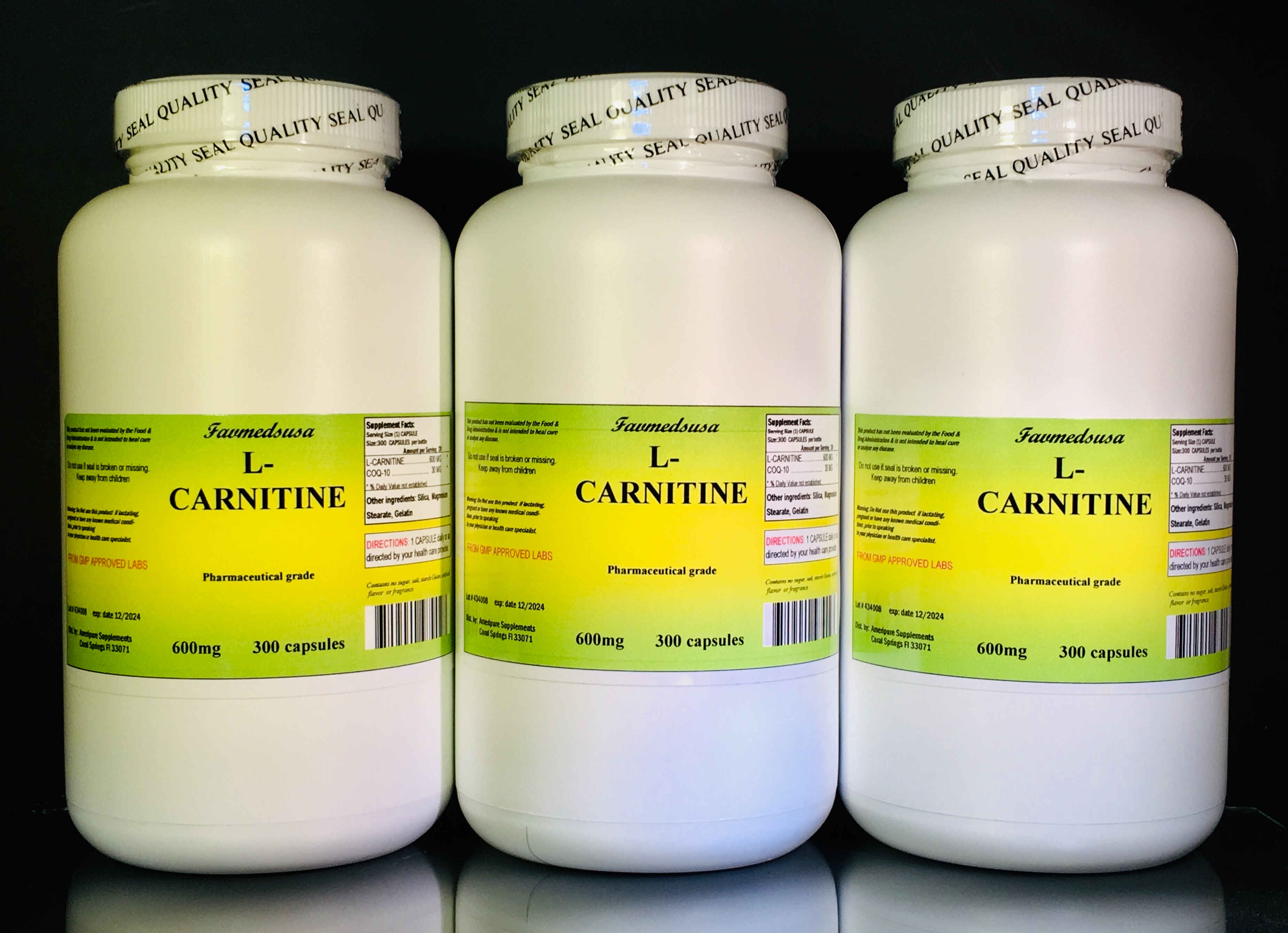 L-Carnitine 600mg + Coq-10 - 900 (3x300) capsules